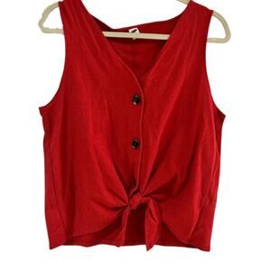 OLD NAVY Red Sleeveless Tie Top Large